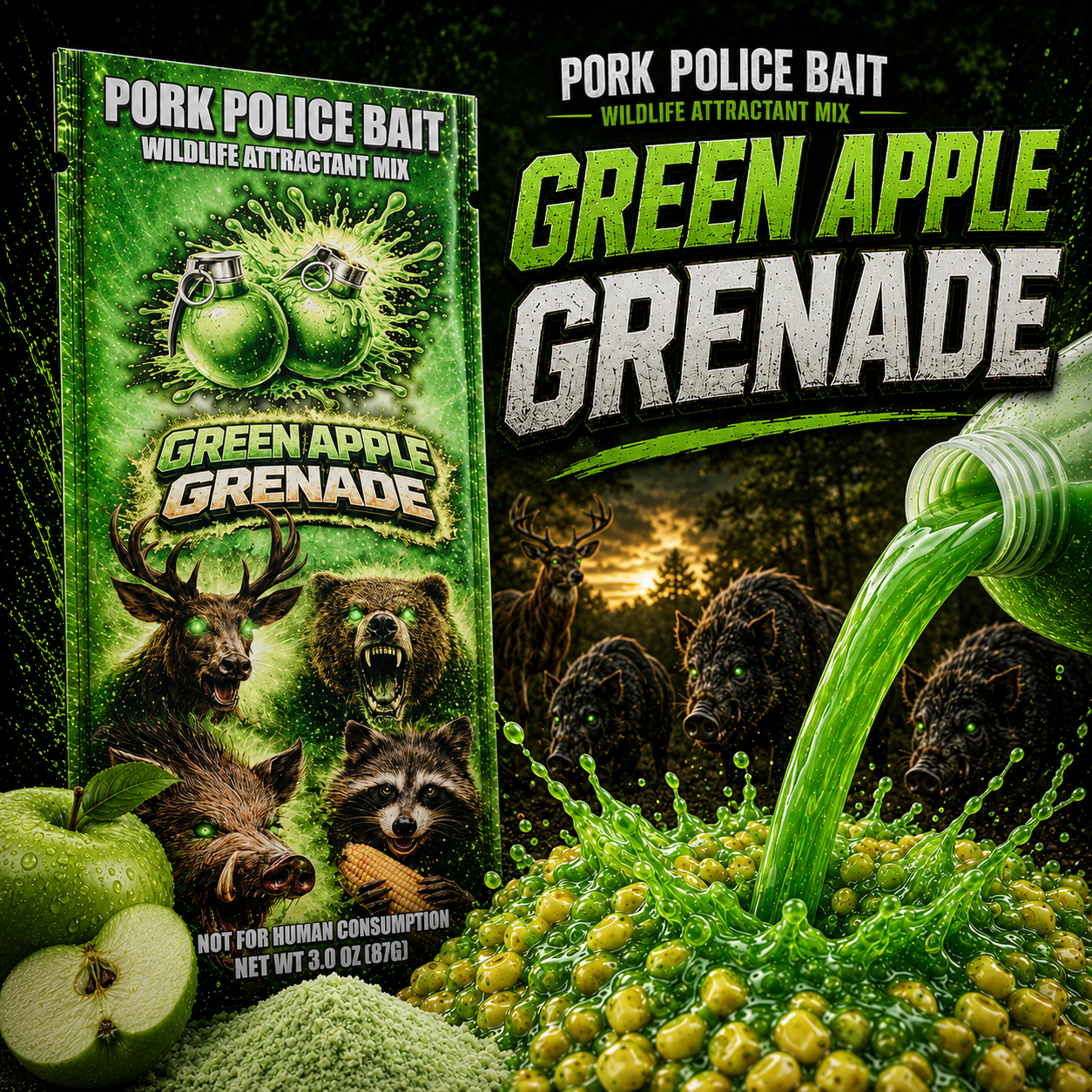 GREEN APPLE GRENADE - Pork Police Bait