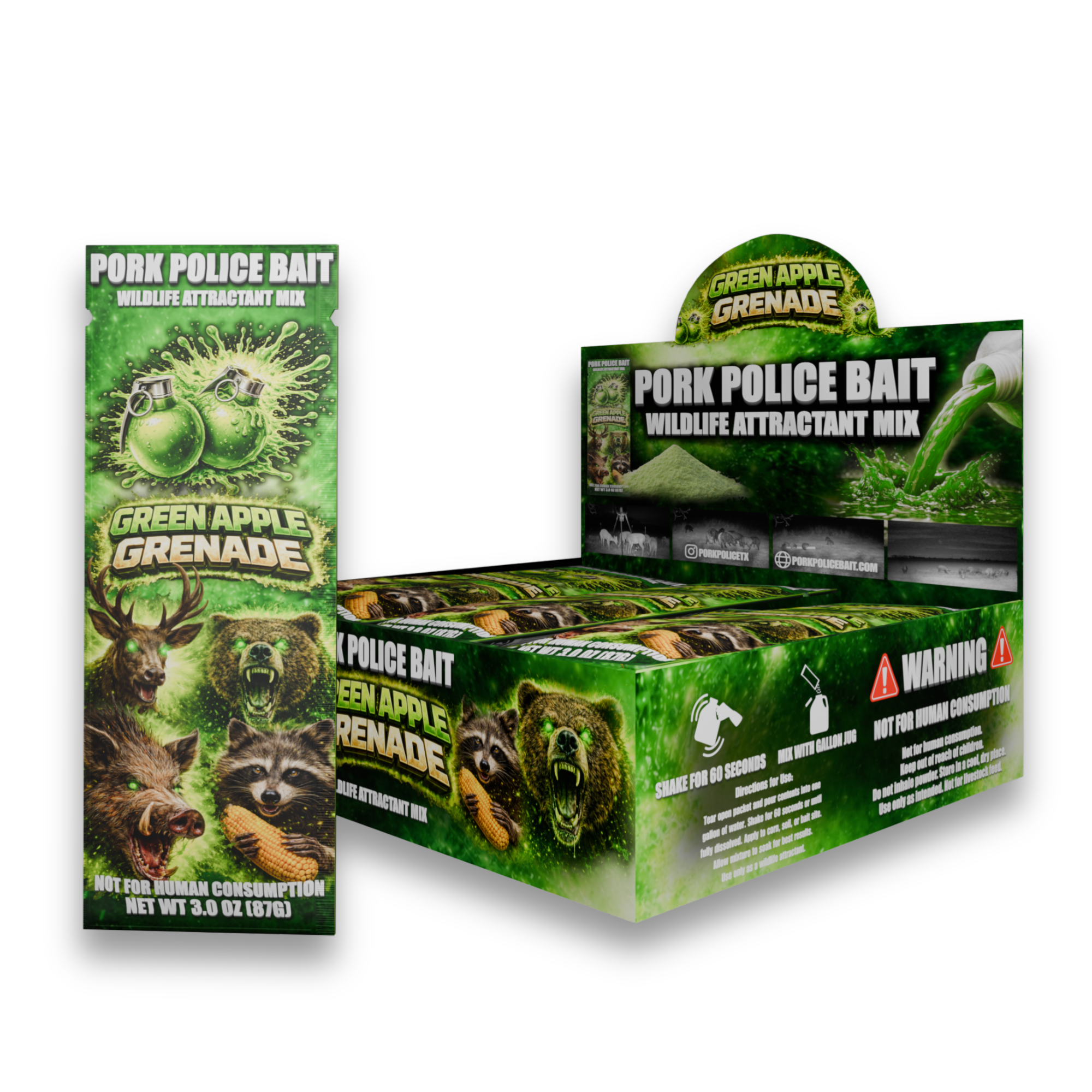 Green Apple Grenade Wildlife Attractant Mix | 15-Pack Bulk Box