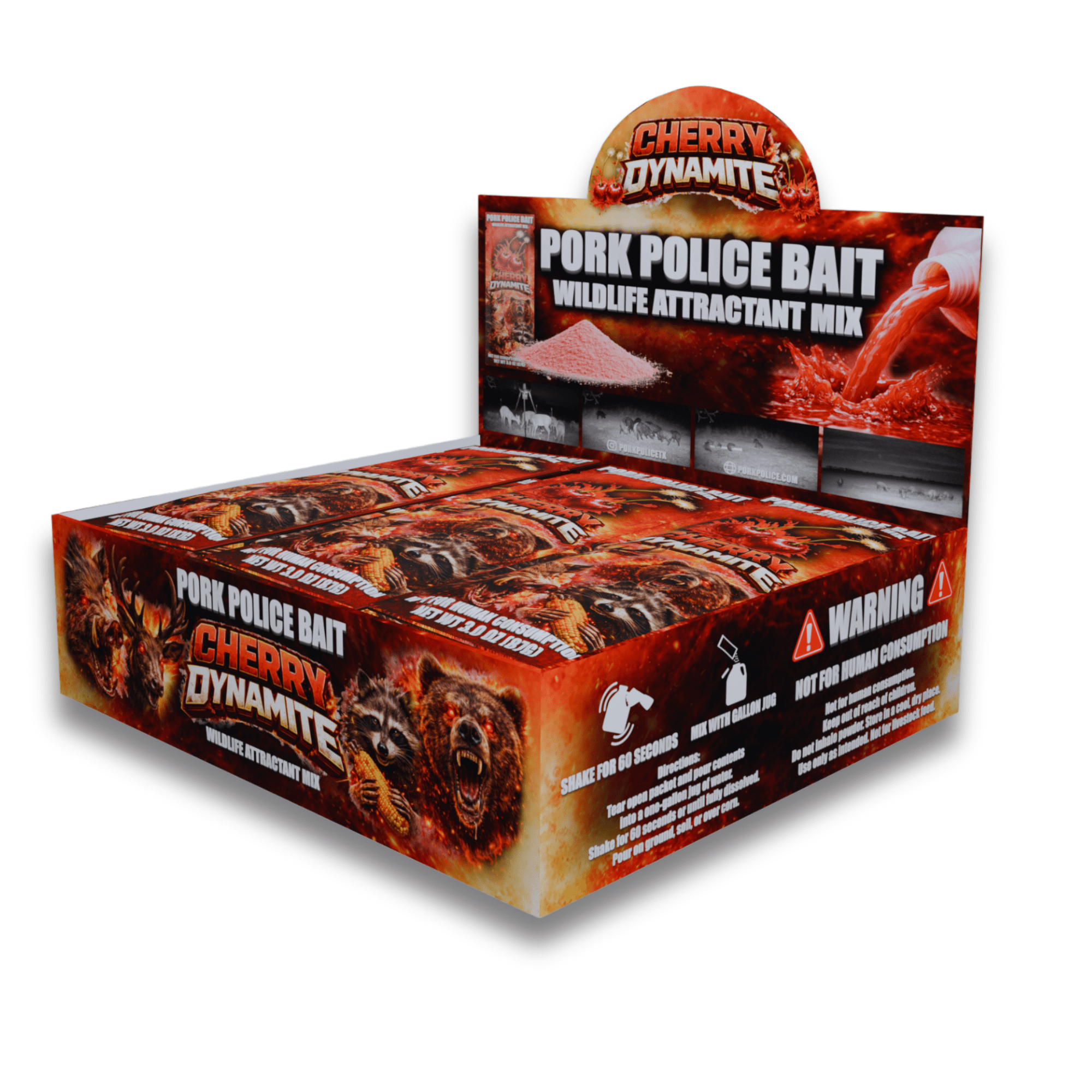 Cherry Dynamite Wildlife Attractant Mix | 15-Pack Bulk Box - *DEALER ONLY - Pork Police Bait