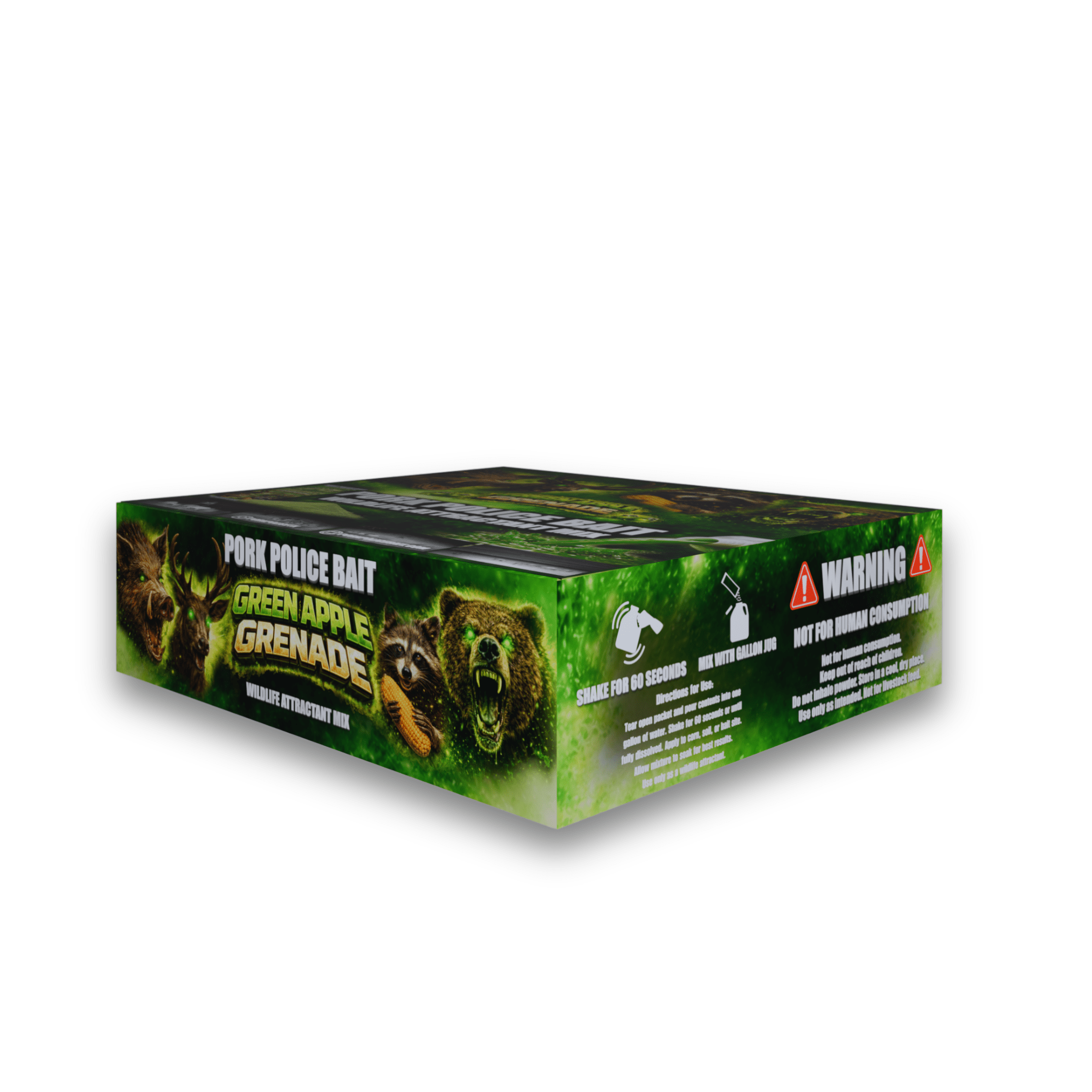 Green Apple Grenade Wildlife Attractant Mix | 15-Pack Bulk Box - Pork Police Bait