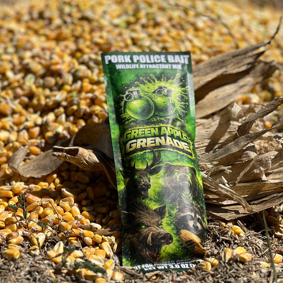 Green Apple Grenade Wildlife Attractant Mix | 15-Pack Bulk Box - Pork Police Bait