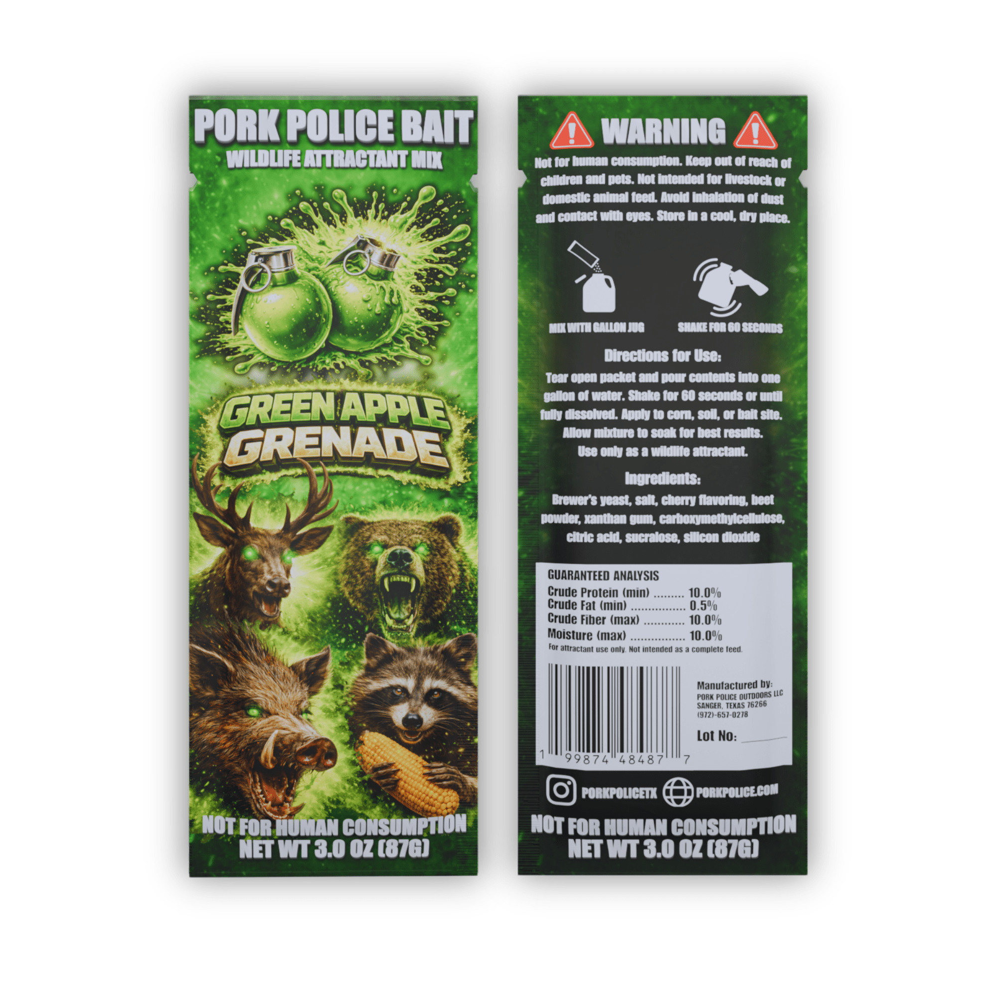 Green Apple Grenade Wildlife Attractant Mix - Pork Police Bait