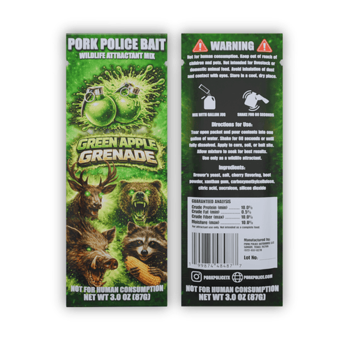 Green Apple Grenade Wildlife Attractant Mix - Pork Police Bait