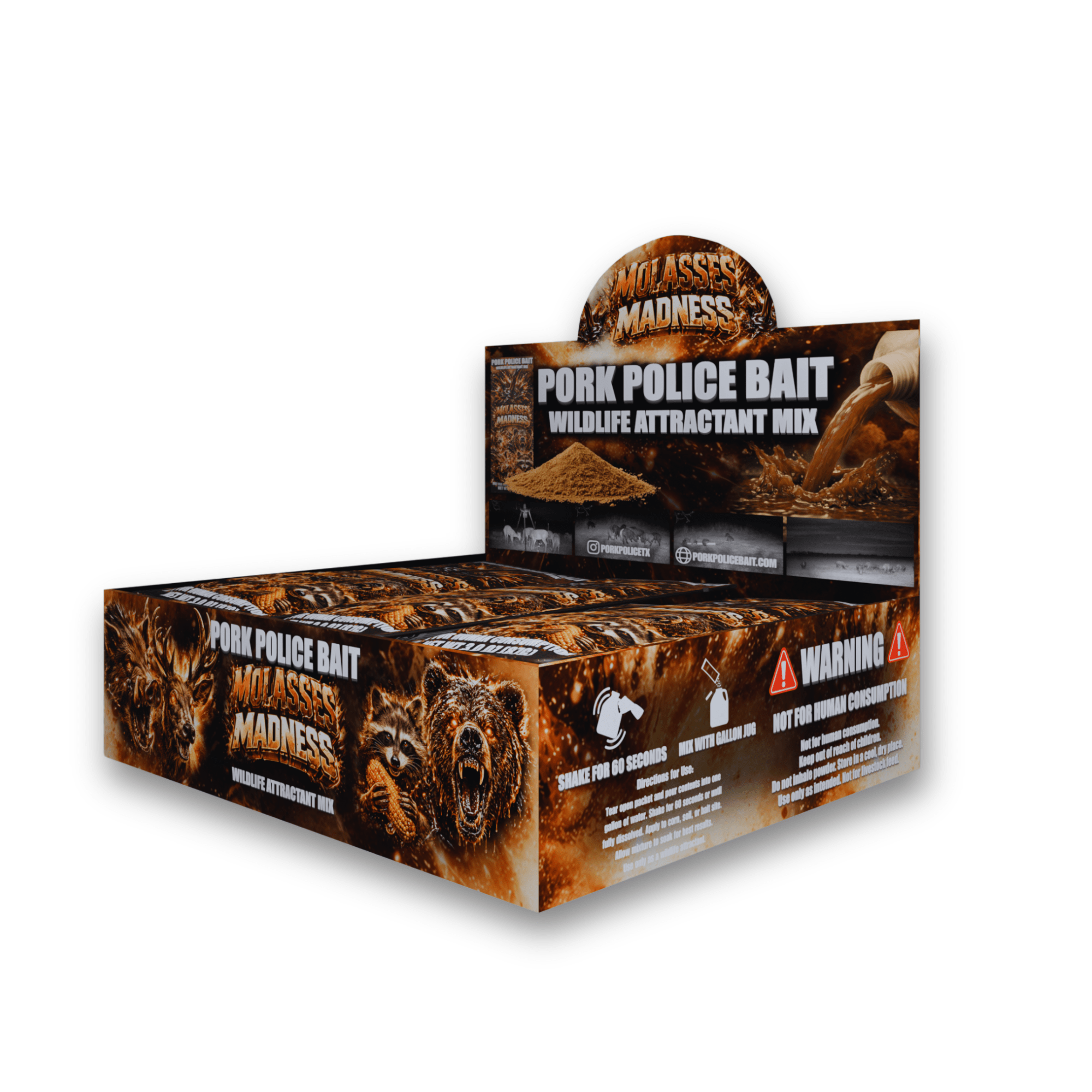 Molasses Madness Wildlife Attractant Mix | 15-Pack Bulk Box - Pork Police Bait