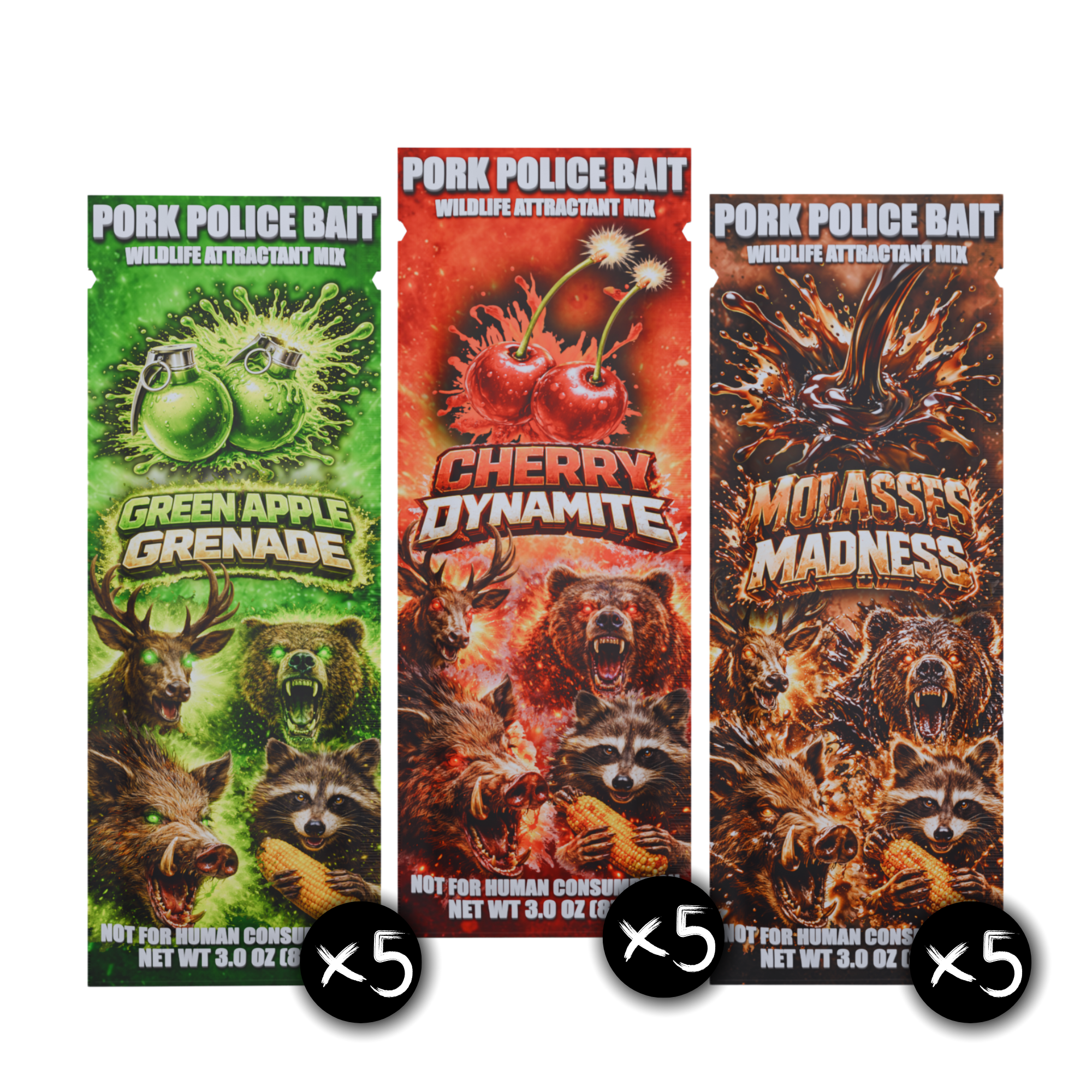Wildlife Attractant Variety Pack | 15-Pack Combo Box - Pork Police Bait