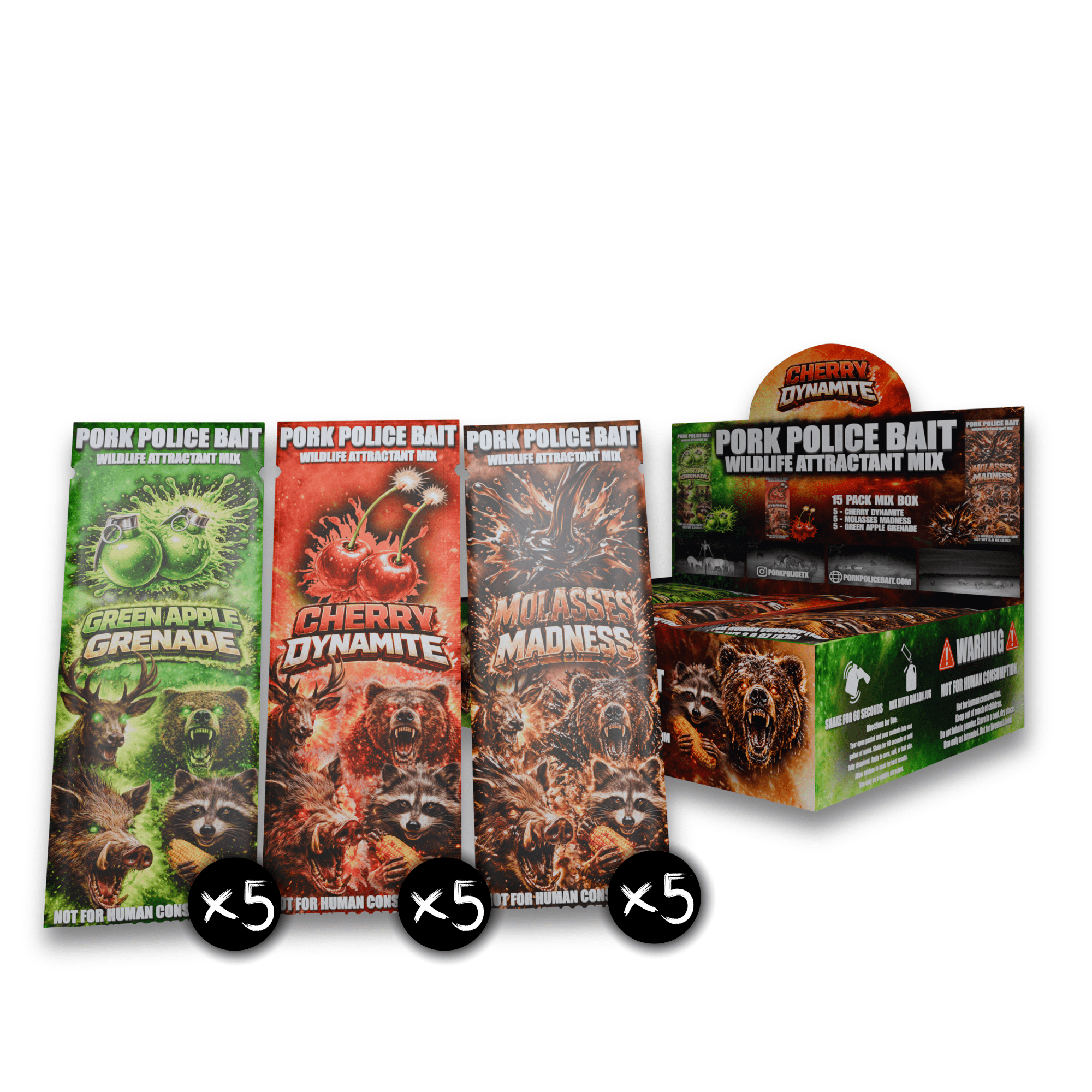 Wildlife Attractant Variety Pack | 15-Pack Combo Box - Pork Police Bait